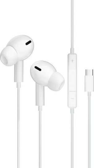 Jellico Ep3a Earbuds Handsfree Earphones with USB-C Plug White