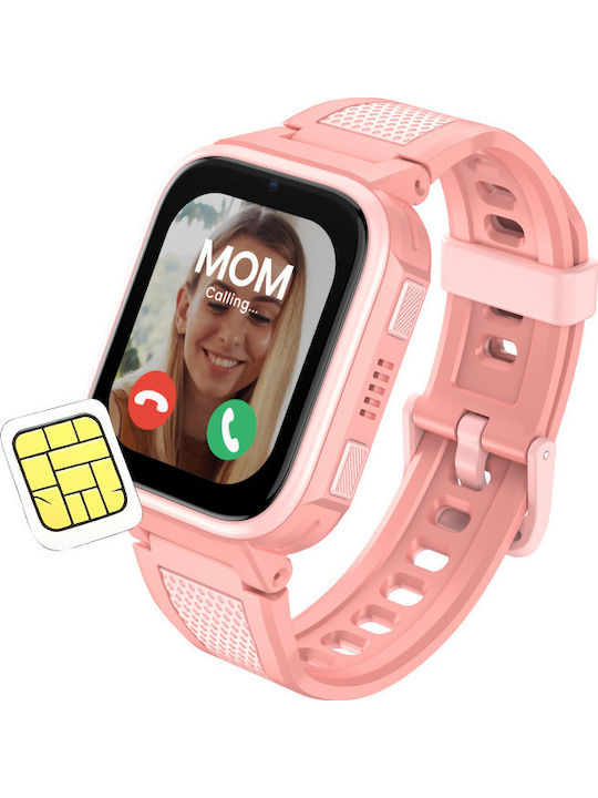Kiddoboo Παιδικό Smartwatch WatchMe AI K10 με GPS & Κάμερα Ροζ