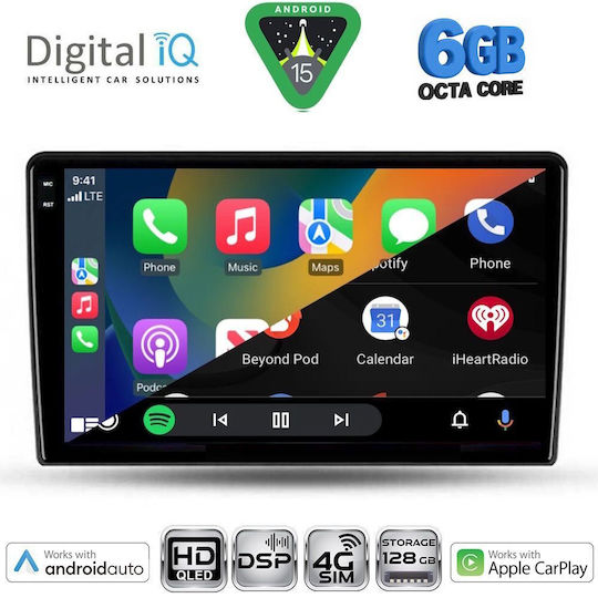 Digital IQ Car Audio System for Alfa Romeo Giulietta 2014-2020 Bluetooth USB WiFi GPS Apple CarPlay Android Auto with 9" Touch Screen