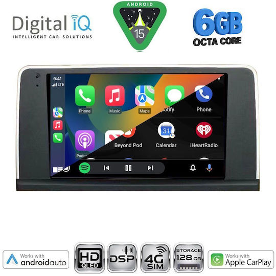 Digital IQ Auto-Audiosystem für BMW X5 (E70) / X6 (E71) 2009-2013 mit Bluetooth/USB/Eingebautes Wi-Fi / GPS / Apple CarPlay / Android Auto mit 9" Touchscreen
