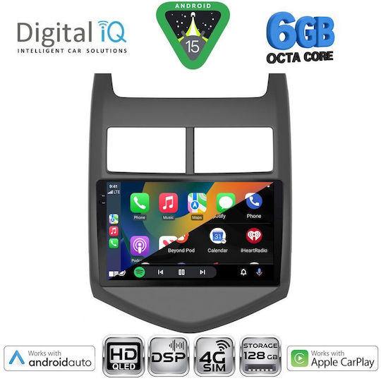 Digital IQ Car Audio System for Chevrolet Aveo 2011-2014 (Bluetooth/USB/WiFi/GPS/Apple CarPlay/Android Auto) with 9" Touch Screen