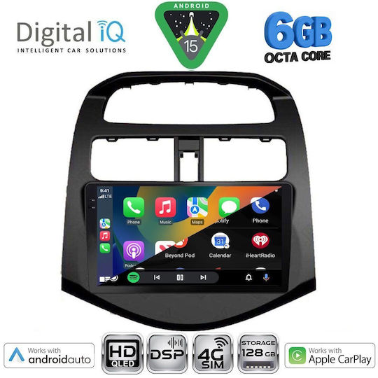 Digital IQ Car Audio System for Chevrolet Spark 2009-2015 Bluetooth USB WiFi GPS Apple CarPlay Android Auto with 9" Touch Screen