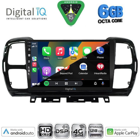 Digital IQ Car Audio System for Citroen C5 Aircross 2017-2021 Bluetooth USB WiFi GPS Apple CarPlay Android Auto with 9" Touch Screen