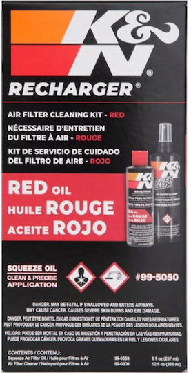 K&N Filter Care Service Kit Squeeze Red Σετ Καθαριστικό & Λιπαντικό Φίλτρου Αέρα Μοτοσυκλέτας