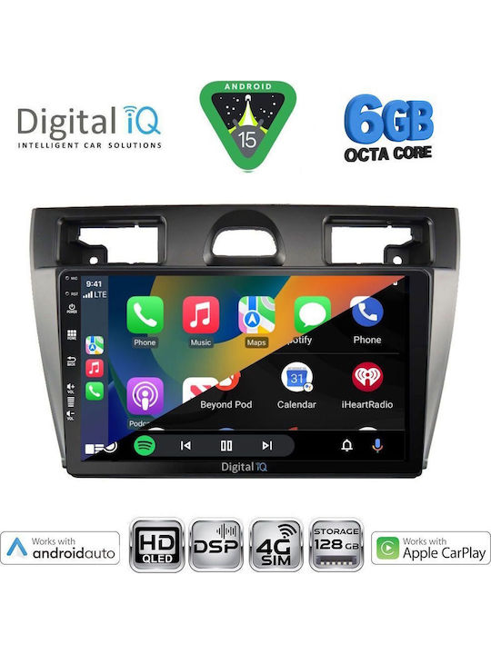 Digital IQ Car Audio System for Ford Fiesta 2005-2008 Bluetooth USB WiFi GPS Apple CarPlay Android Auto with 9" Touch Screen