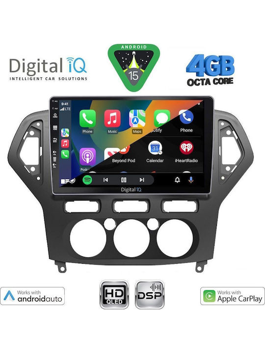 Digital IQ Car Audio System for Ford Mondeo 2007-2011 with A/C Bluetooth USB WiFi GPS Apple CarPlay Android Auto with 10" Touch Screen