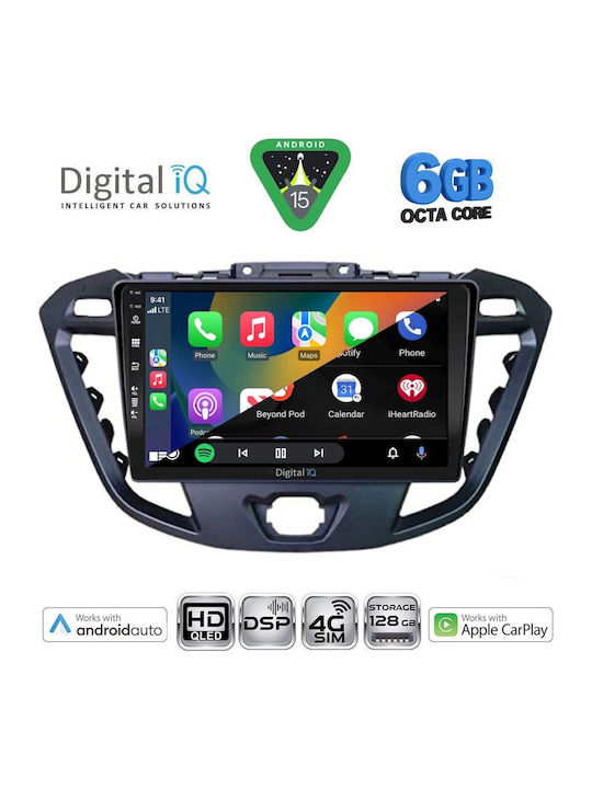Digital IQ Car Audio System for Ford Transit Custom / Tourneo Custom 2013-2019 (Bluetooth/USB/WiFi/GPS/Apple CarPlay/Android Auto) with 9" Touch Screen