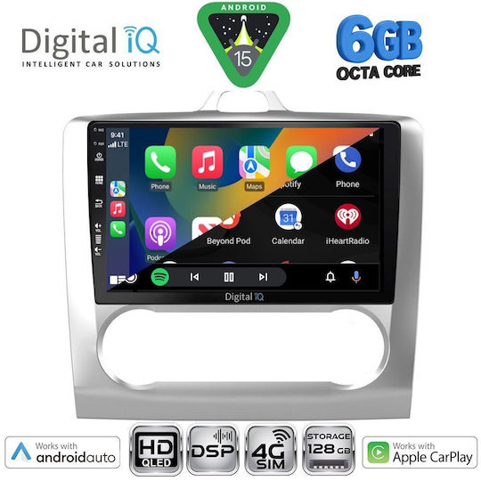 Digital IQ Ηχοσύστημα Αυτοκινήτου για Ford Focus 2005-2012 με Clima (Bluetooth/USB/WiFi/GPS/Apple-Carplay/Android-Auto) με Οθόνη Αφής 9"