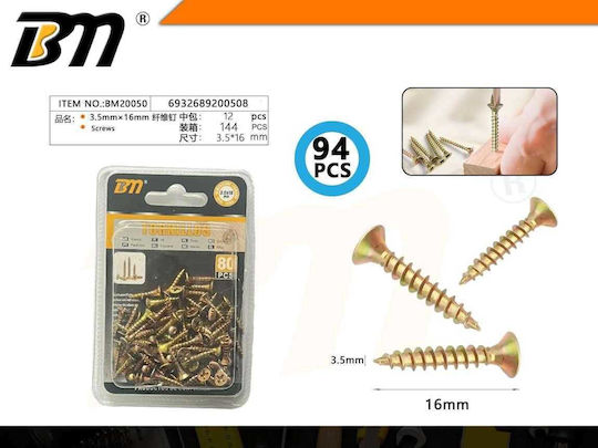 Wood Screws 3.5mm×16mm Set 12 Packs 94 Pieces 200508 6932689200508