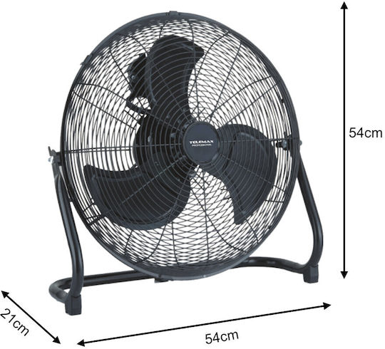Telemax Fe-45a1 Ανεμιστήρας Δαπέδου 120W Διαμέτρου 45cm Μαύρος