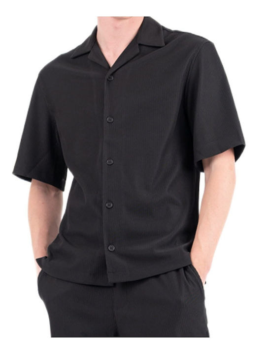 Short Sleeve Shirt in Regular Fit Black
