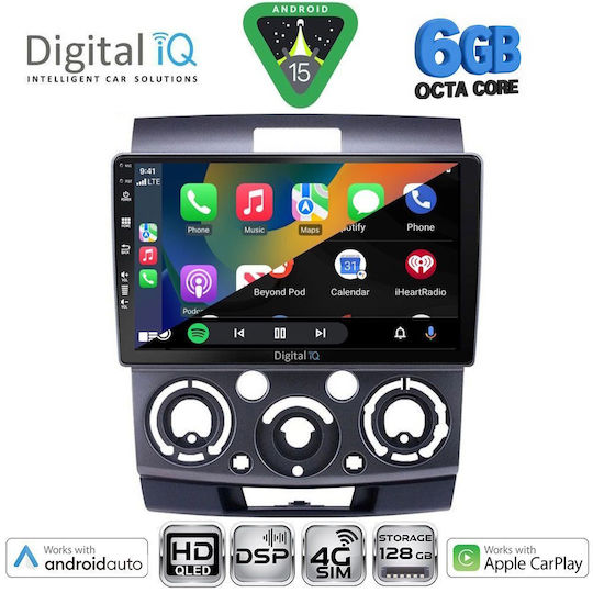 Digital IQ Car Audio System for Ford Ranger Mazda BT-50 2006-2011 (Bluetooth/USB/WiFi/GPS/Apple CarPlay/Android Auto) with 9" Touch Screen