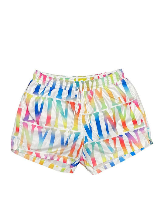 Men's Swimwear Shorts White with Patterns