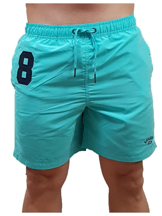 D2 Ovin Vintage Polo Men's Swimwear Shorts Aquamarine Blue