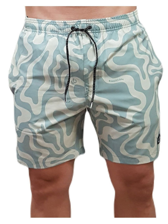 Men's Swimwear Shorts Green with Prints 251.EM504.45-Pr484-Mint