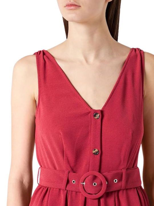Naf Naf Stelle Damenkleid Mit Dickem Träger Rote Sommer Xxs