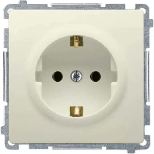 Simon Priză Electrică Simplă Rezistentă la Apă Bej