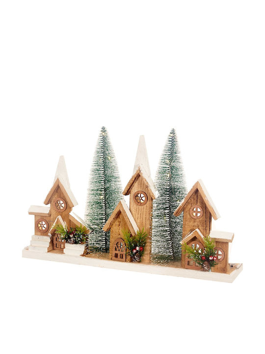 Weihnachtliches Beleuchtetes Dekofiguren Haus Weiß 48x30x10cm