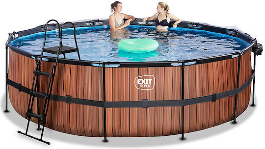 Exit Toys Round Wooden Swimming Pool 488x122cm Brown
