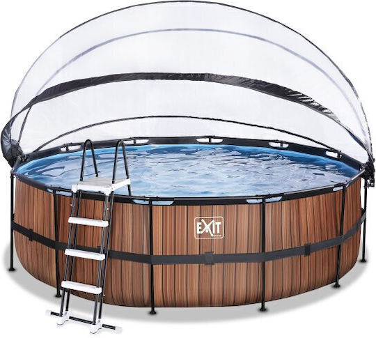 Exit Toys Runde Schwimmbecken Holz 450x122cm Braune
