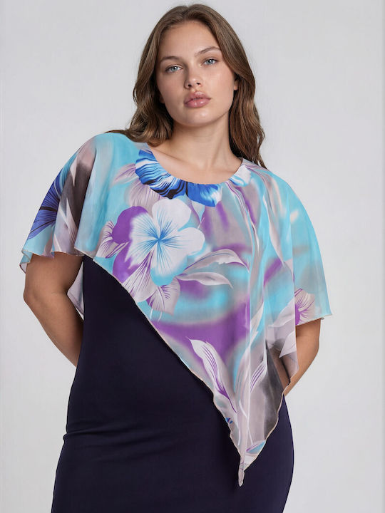 Große Größen Damenkleid Maxi Gemustert Tunika Luisa Plus Size