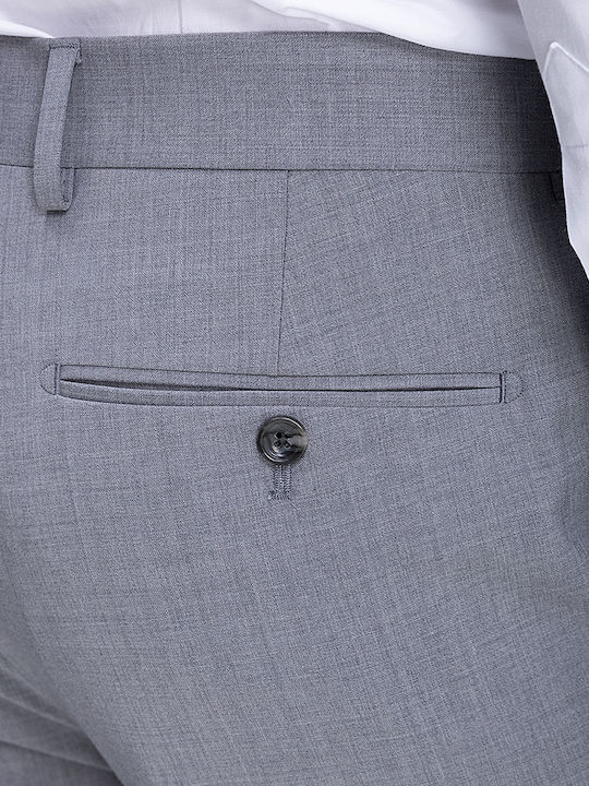 Elastic Trousers in Slim Fit Grey