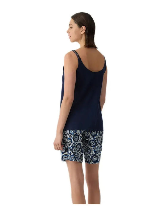 Minerva Minerva Sommer Schlafanzug Set Blau Boheme