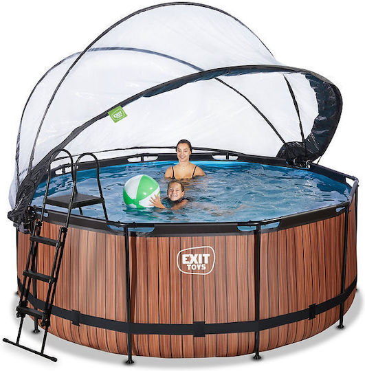 Exit Toys Runde Schwimmbecken Holz 360x122cm Braune
