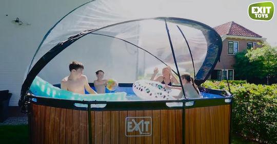 Exit Toys Runde Schwimmbecken Holz 360x122cm Braune