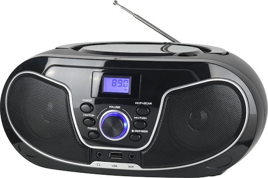Telemax VT-832 Tragbares Soundsystem mit Bluetooth CD MP3 USB Radio Schwarz