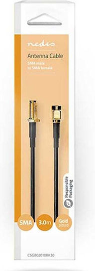 Nedis Καλώδιο Κεραίας WiFi SMA male - SMA female 3m Μαύρο (CSGP02010BK30)