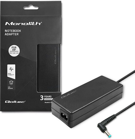 Qoltec Laptop-Ladegerät 65W 19.5V 3.33A für HP mit abnehmbarem Netzkabel