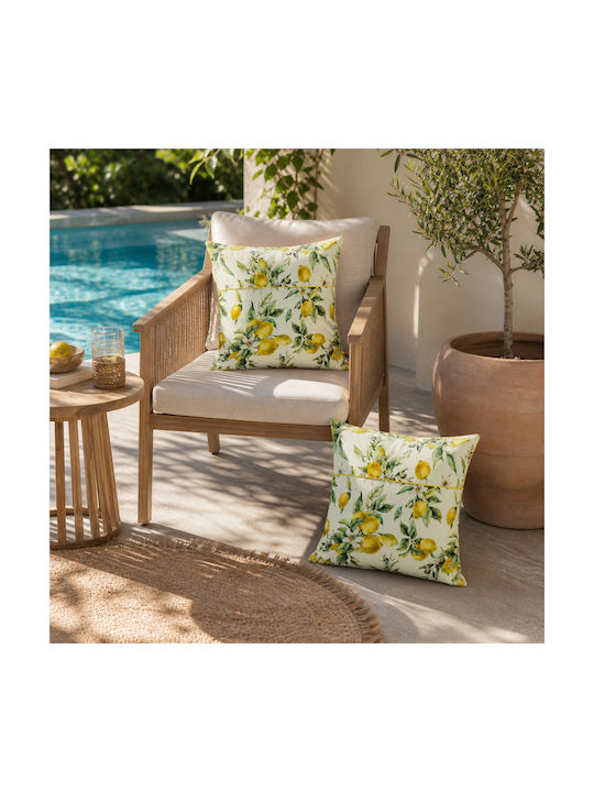 Kotonia Home Sofa-Kissen aus 100% Baumwolle Gelb 50x50cm