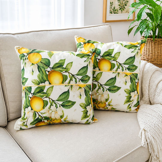 Kotonia Home Μαξιλάρι Καναπέ από 100% Βαμβάκι Πολύχρωμο 50x50εκ.