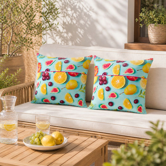 Kotonia Home Μαξιλάρι Καναπέ από 100% Βαμβάκι Πολύχρωμο 50x50εκ.