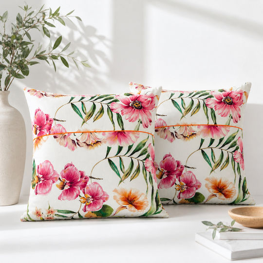 Kotonia Home Μαξιλάρι Καναπέ από 100% Βαμβάκι Πολύχρωμο 50x50εκ.