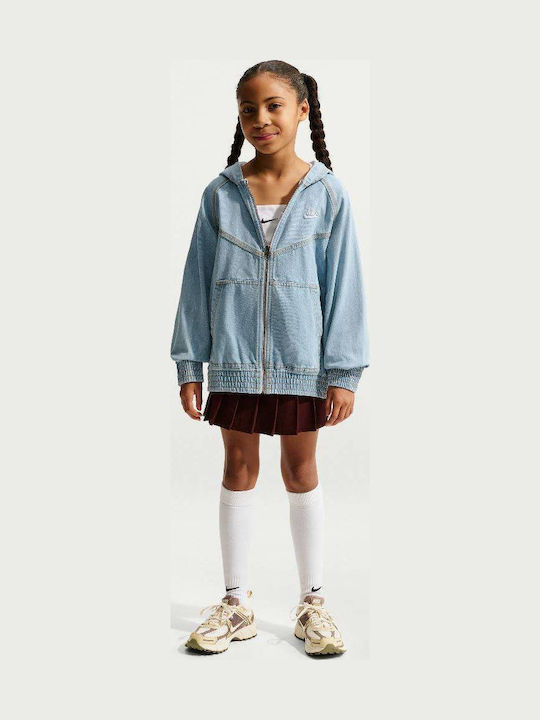 Kids Sports Jacket with Hood Light Blue