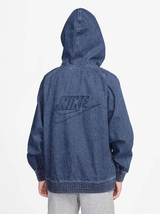 Nike Детско спортно яке с качулка Тъмносин