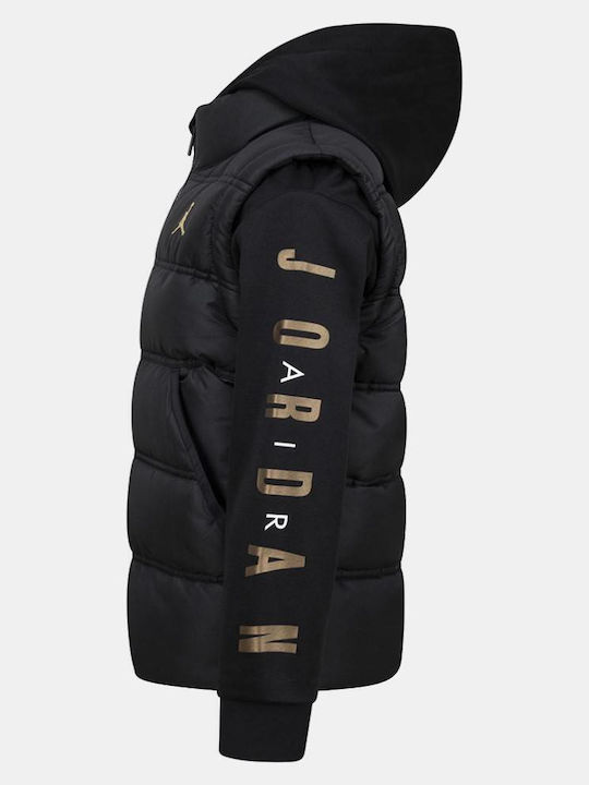 Kids Sports Jacket Black / Gold Jordan 2 Fer