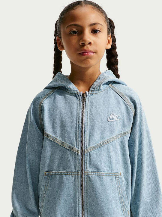 Kids Sports Jacket with Hood Light Blue