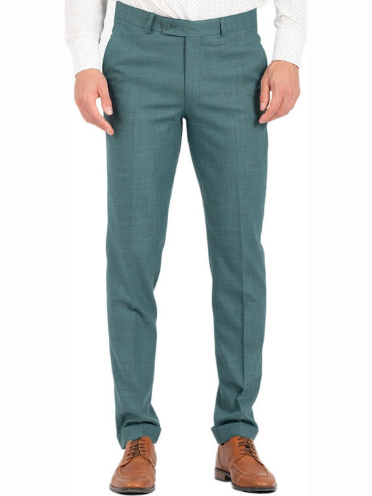 Summer Men's Suit with Slim Fit Petrol Blue