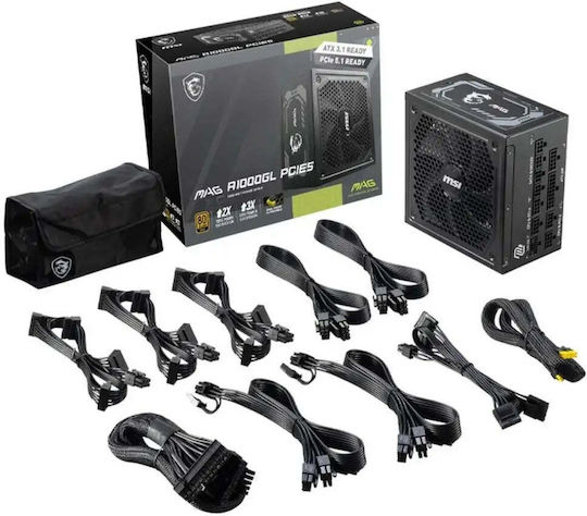 MSI MAG A1000GL PCIE5 1000W Schwarz Computer-Netzteil Vollständig modular 80 Plus Gold