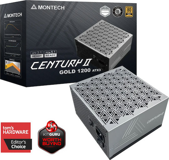 Montech Century II 1200W Сив Компютърно захранване Пълен модул 80 Plus Gold