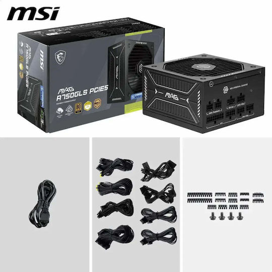 MSI MAG A750GLS 750W Black Computer Power Supply Full Modular 80 Plus Gold