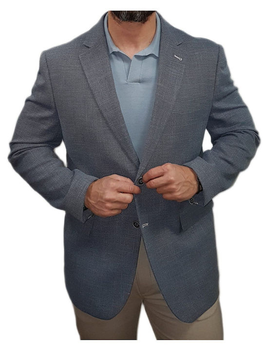 Summer Men’s Suit Jacket with Regular Fit Blue