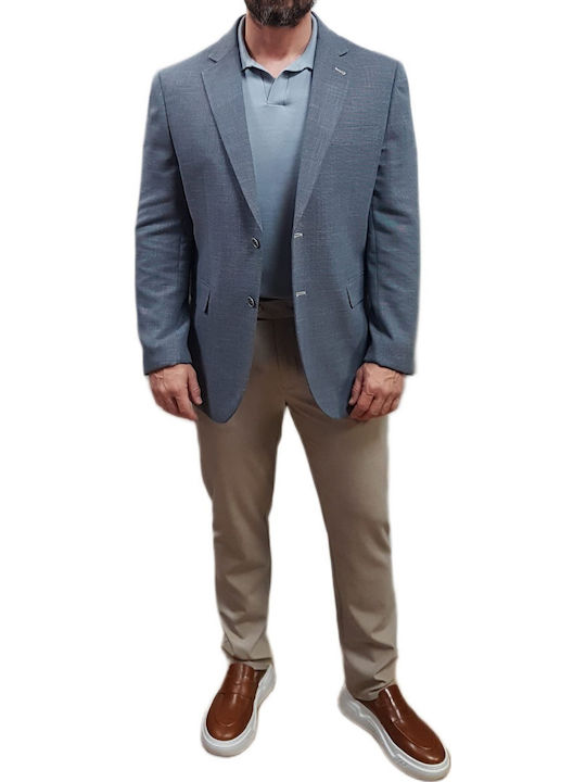 Summer Men’s Suit Jacket with Regular Fit Blue
