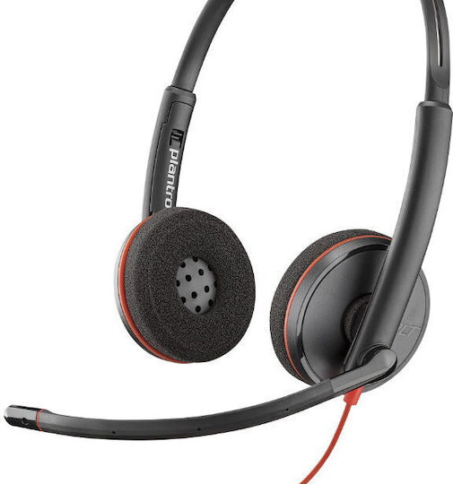 Poly Blackwire 3220 On Ear Multimedia Headphone with Microphone USB-C