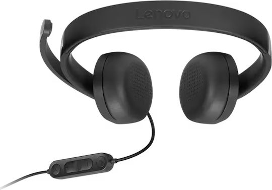 Lenovo Auf dem Ohr Multimedia-Headsets mit Mikrofon und Verbindung USB-A in Schwarz Farbe 4XD1P83425