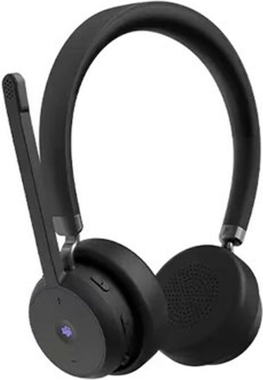 Lenovo Wireless VoIP Headset Teams Auf dem Ohr Multimedia-Headsets mit Mikrofon und Verbindung Bluetooth / USB-A in Schwarz Farbe