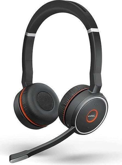 Jabra Evolve 75 SE Link 380a MS Stereo Drahtlos Auf dem Ohr Multimedia-Headsets mit Mikrofon und Verbindung Bluetooth in Schwarz Farbe